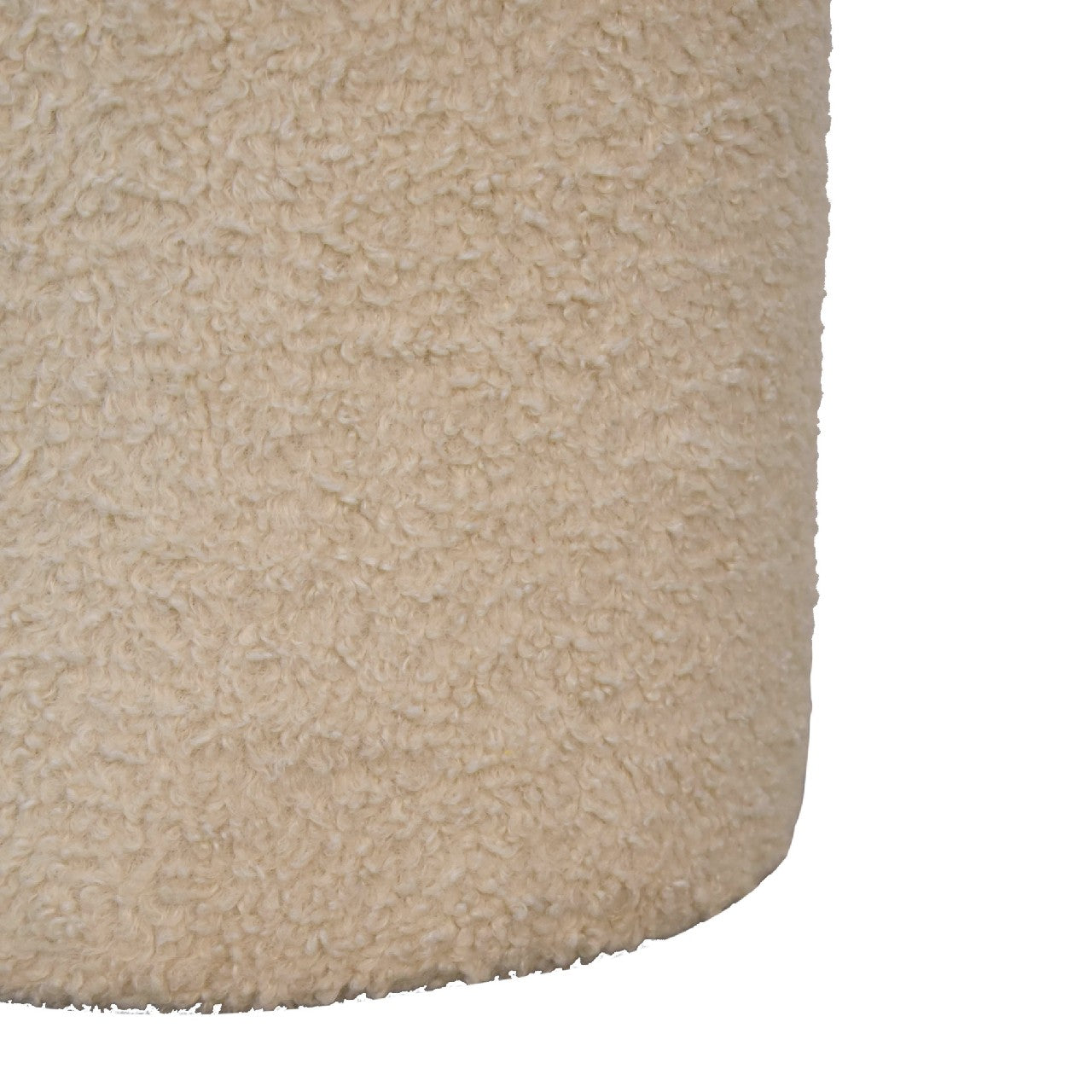Luxurious Cream Textured Round Footstool