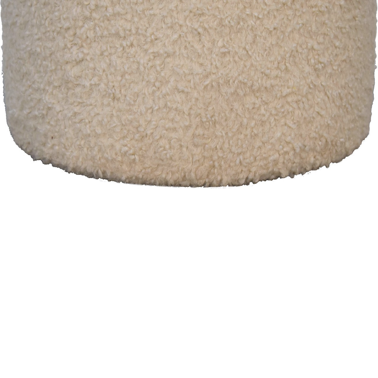 Luxurious Cream Textured Round Footstool