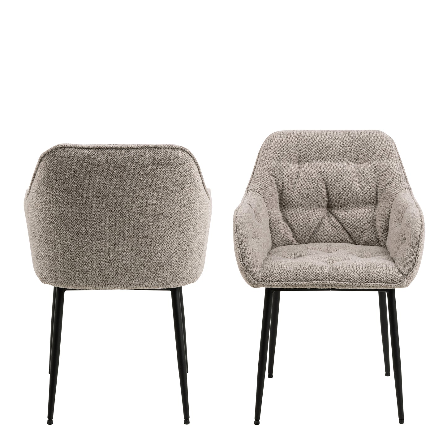 Ayla Dining Chair with Armrest in Monza Beige Set of 2