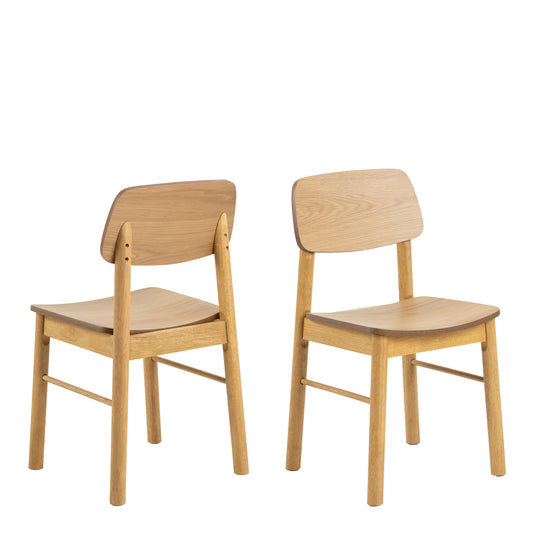 Amy Dining Chair in Matt Oak Set of 2