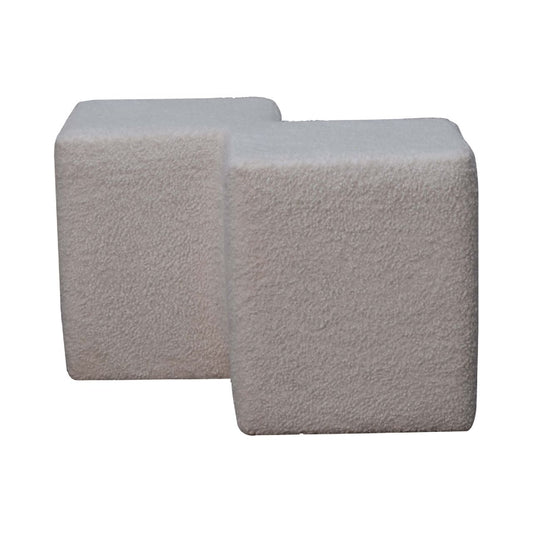 Opal White Double Footstool