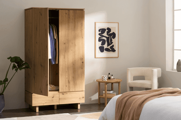 Dakota Oak Effect 2-Door 2-Drawer Double Wardrobe