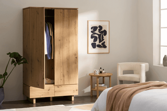 Dakota Oak Effect 2-Door 2-Drawer Double Wardrobe