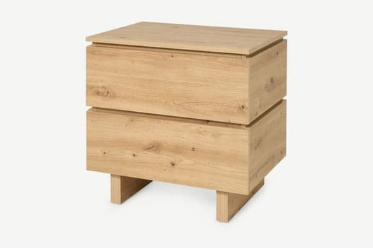 Dakota Oak Effect 2 Drawer Bedside