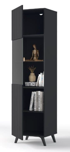 Noir Tall Matte Black Display Cabinet